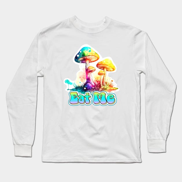 EAT ME mushrooms Long Sleeve T-Shirt by AMOS_STUDIO